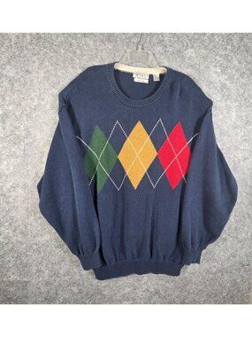 Brian MacNeil Knit Sweater Crewneck Hand Loom Pullover Blue Men's Size 2X